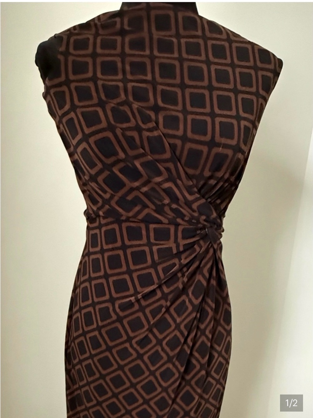 Ralph Lauren Brown Geometric Wrap Dress - Women's